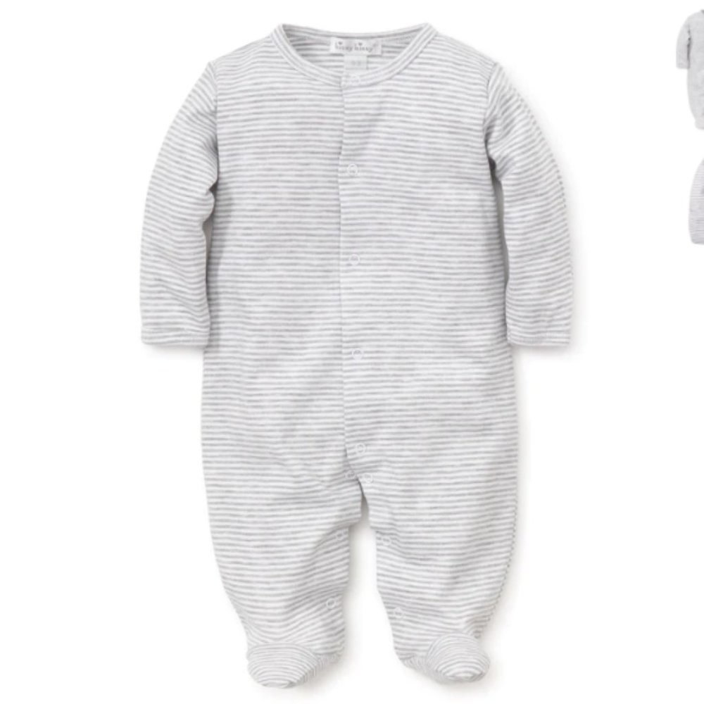 Kissy Kissy Gray Essentials Stripe Footie